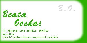 beata ocskai business card